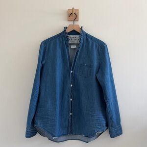 Frank & Eileen Ruffled Denim Top
